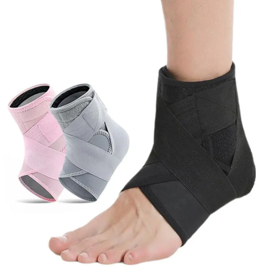 Custom Logo Sports Ankle Brace Adjustable Straps Compression Wraps Running Basketball Support Neoprene Ankle Braces For Sprain
