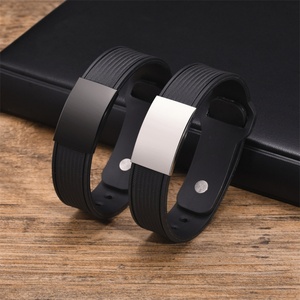 Fashion Personalized Jewelry Bracelet Silicon Custom Blank Quare Charm Bracelets for <b>Men</b> - Product Image 2