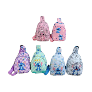 Stitch sac de poitrine pour enfants garçons et filles dessin animé imprimé mignon sac à bandoulière unique léger et décontracté sac à bandoulière de poche - Product Image 6
