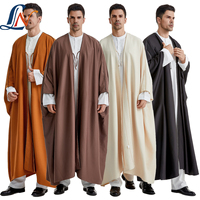 Nouveau style 2026 – Qamis/Bisht pour homme avec cordon de serrage et passepoil, vêtement arabe, manteau musulman, vêtements islamiques, style Ramadan, Aïd, saoudien, omanais