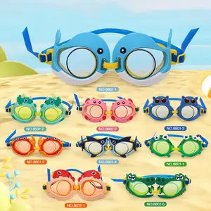 Оптовая продажа, милые детские очки для плавания, противотуманные Мультяшные забавные плавательные очки, модные силиконовые плавательные очки
