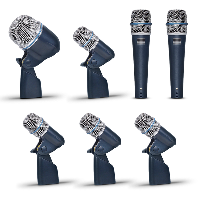 GAM-BT7A Professional 7 Piece Drum Kit Instrument Microphone Mic for Bass Amp Toms Snare Drum Drum Microphone Set