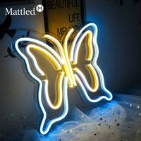 Enseigne néon LED Papillon, lumière décorative esthétique pour chambre |   Lampe néon rose pour la décoration murale de la chambre d'une adolescente |   Cadeau d'anniversaire en dropshipping