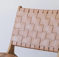 Nouvelle Arrivée Chaise de Salle à Manger Minimaliste en Bois Massif avec Dossier en Cuir de Selle, Mobilier de Maison Rafraîchissant