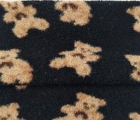 Urso de lã artificial para casaco/xale/gola de pele, tecido encaracolado de pele falsa fofo estampado
