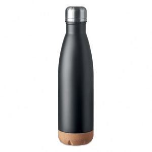 Bouteille isotherme en acier inoxydable personnalisable avec logo, double paroi sous vide, base en liège, portable, pour activités de plein air, sport, fitness, bureau, cadeau - Product Image 1