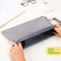 Carpeta de Documentos de Tela Oxford Impermeable Personalizada al por Mayor de una Sola Capa A4, Bolsa de Almacenamiento con Cremallera