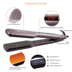 Fer à lisser numérique en céramique 2-en-1 de haute qualité, fer pliant électrique/USB à chauffage rapide pour lisser les cheveux et les barbes - Product Image 2