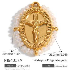 Nuovi Arrivi Estivi 2026: Ciondoli Fai-da-te in Acciaio Inossidabile 18K all'Ingrosso a Forma di Croce con Madonna e <span class=keywords><strong>Padrino</strong></span> per Creazione Gioielli - Product Image 6
