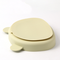 Plaque d'alimentation antidérapante en silicone de qualité alimentaire sans BPA en forme d'ours Plaque d'aspiration de sécurité pour micro-ondes pour enfants