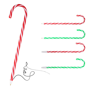 Stylo en gel en plastique en forme de canne à sucre personnalisé avec logo, idéal pour les cadeaux d'entreprise promotionnels de Noël - Product Image 3