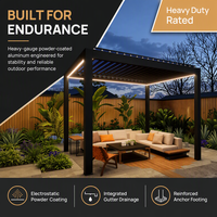 Pergola bioclimatique motorisée intelligente à lames orientables automatiques, couverture en aluminium pour balcon extérieur