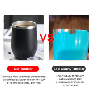 Vente en gros de gobelets à vin isothermes en acier inoxydable de 12 oz, écologiques, gobelets à café de voyage, gobelets isothermes, retour à l'école, impression personnalisée - Product Image 5