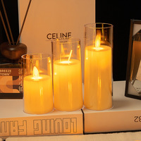 Bougies LED électriques en forme de pilier, couleur ivoire, à piles, pour centre de table, décoration pour mariage, anniversaire, Noël, Pâques, Diwali, fêtes