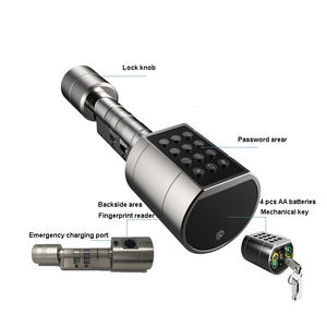 Serratura Intelligente Enrique Ttlock - Compatibile con Porte in Legno e Lega di Alluminio, Sblocco Tramite APP + Impronta Digitale + Password + Tessera + Chiave, Prezzo Conveniente - Product Image 1