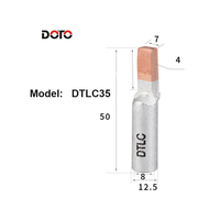 Borne à broches en cuivre et aluminium série DTLC 10-35 mm², connecteur à sertir C45 pour disjoncteur MCB et tableau électrique