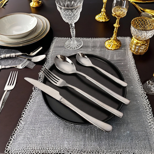 Prix usine ensemble de couverts en acier inoxydable cuisine occidentale couteau à Steak cuillère à Dessert <span class=keywords><strong>fourchette</strong></span> pour le service de thé pour les mariages - Product Image 1