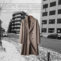 Manteau long en laine d'hiver pour homme, haute qualité, nouveau design, fermeture simple boutonnage