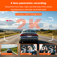 Cámara para Auto 2.0 Pulgadas IPS DVR 4 Lentes Wifi 4G GPS HD 2K 4 Canales ADAS Dashcam 2K 4 Cámaras 4G 2K