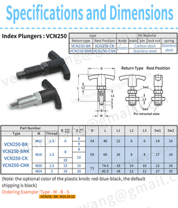 Vcn250 thép không gỉ t xử lý chỉ số pit tông mùa xuân chỉ số pit tông M8 M10 <span class=keywords><strong>M12</strong></span> M16 M20 M24 ốc vít - Product Image 3