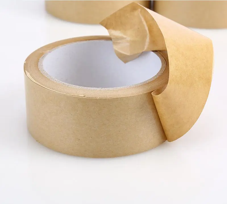 Custom Size Competitive Writable Price Kraft Paper Brown Packing Tape Bio-degradable Self Adhesion for Sealing Bonding