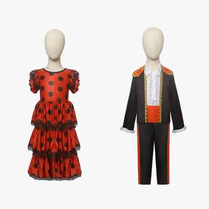 Conjunto de Disfraz y Sombrero Español para Niños, Ideal para Baile de Salón, Flamenco, Mariachi, Festivales, Carnaval, Fiestas, Cosplay y Actuaciones Escénicas - Product Image 4