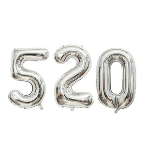 Globos de Número Plateados de 32 Pulgadas, Globo de Número Metalizado, Decoraciones para Fiestas de <span class=keywords><strong>Cumpleaños</strong></span>, Bodas, Aniversarios, Baby Shower - Product Image 3