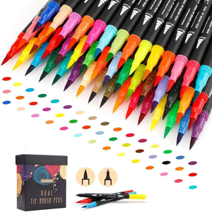 Ensemble <span class=keywords><strong>de</strong></span> 120 marqueurs d'art en plastique avec sac <span class=keywords><strong>de</strong></span> rangement, feutres à double embout, stylos <span class=keywords><strong>de</strong></span> croquis aquarelle pour enfants et étudiants, imprimés UV - Product Image 3