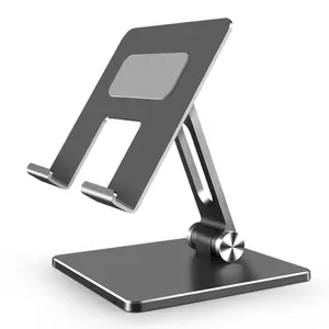새로운 기술 조리대 노트북 스탠드 알루미늄 조절 높이 독립형 폴 데스크탑 태블릿 마운트 홀더 스탠드