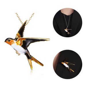 BY-60 Wholesale Fashion Alloy Neck Jewelry Enamel Bird <strong>Swallow</strong> Pendant <strong>Necklace</strong> - Product Image 6