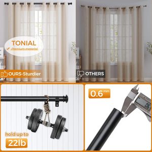 Tringles à rideaux et rails extensibles pour cabine d'essayage <span class=keywords><strong>Tringle</strong></span> à rideaux réglable en métal pour baie vitrée <span class=keywords><strong>sans</strong></span> perçage - Product Image 2