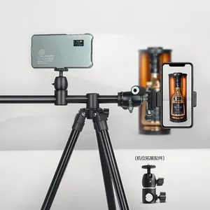 QZSD Q202 كاميرا مصغرة ترايبود المحمولة الهاتف الذكي ترايبود ل selfie & بث ضوء الوقوف مع مقبض الكرة رئيس