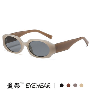 Yingtai Eyewear Oval Sunglasses PC <b>Frame</b> UV400 Unisex Street Style - Product Image 1