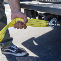 Sangle de remorquage avec crochets de sécurité, sangle de remorquage de véhicule d'urgence robuste, sangle de récupération renforcée en polyester, corde de remorquage