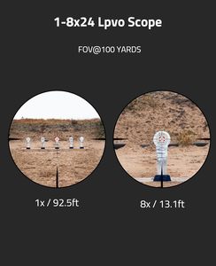 กล้องเล็งราคาโรงงาน 1-8x24 พร้อมขาตั้งแบบ Cantilever ขนาด 30 มม. แบบ Second Focal Plane พร้อมไฟเรืองแสงสำหรับการล่าสัตว์ - Product Image 4