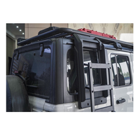 Accessoires tout-terrain 1.6/2m * 1.4m toit en aluminium bagages galerie de toit plate-forme avec une échelle latérale pour jeep wrangler JL 2018 +