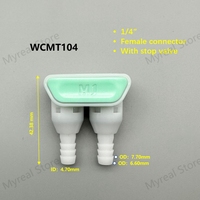1/4 "Débit Plastique Non Valved Double un Connecteur Simple pour Deux Lignes Barb Tube Double Connecteur