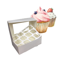 Boîte à cupcakes écologique et biodégradable pour boulangerie, pâtisserie, beignets, emballages personnalisés pour bonbons et gâteaux avec fenêtres