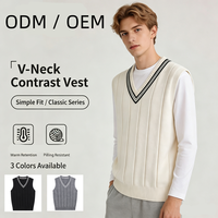 Gilet tricoté color block pour homme 2026, débardeur ample style preppy sans manches, vente en gros transfrontalière ODM