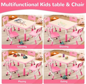 Vente Chaude : Ensemble Table et Chaise Scolaire Moderne en Plastique pour Enfants, Fourniture Directe Usine, Table d'Étude pour Maternelle, Vente en Gros - Product Image 3