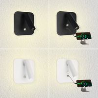 Lampu Dinding led, alat penerangan tembok Nordik sederhana untuk belajar, tamu, Kamar tidur, kontrol sentuh, port USB