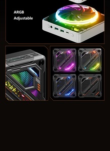 Mini <span class=keywords><strong>PC</strong></span> <span class=keywords><strong>Cyberpunk</strong></span>-RGB de alta calidad con AMD Core R7 7840HS/R9 8845HS CPU DDR5 Ram M.2 USB WIFI6 Dual LAN Mini computadora de escritorio - Product Image 3