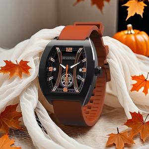 Montres automatiques avec tourbillon, style boîtier tonneau, bracelet en caoutchouc, montres mécaniques pour hommes, livraison gratuite - Product Image 1