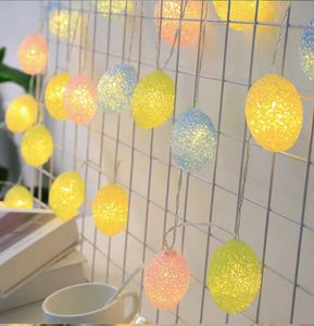 ไฟ LED รูปไข่อีสเตอร์สีพาสเทลหลากสีสัน ของตกแต่งวันหยุด โคมไฟสีเขียว เหลือง ชมพู ของตกแต่งไข่อีสเตอร์แสนสุข - Product Image 3