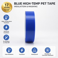 Ruban adhésif en silicone bleu haute température 260°C pour peinture en poudre, cuisson et électrolyse