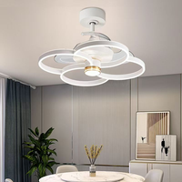 Ventilateur de plafond électrique intelligent avec lumière LED, lustre de plafond télécommandé pour salon et chambre à coucher