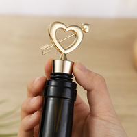 Ensemble cadeau créatif de bouchon de bouteille de vin en alliage de zinc en forme de cœur et tire-bouchon pour mariage, fournisseur Shunstone