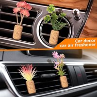 Parfum mobil, parfum mobil padat Modern desain bunga pot lucu klip ventilasi berbagai wewangian Lavender laut Lily pir