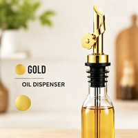 Penutup Botol Otomatis Berbobot dari Baja Anti Karat Food Grade dengan Tutup, Berbagai Warna, untuk Minyak Zaitun dan Cuka Balsamic