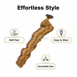 Trenzas de Cabello Sintético Sedoso de 22 Pulgadas, Fibra de Alta Temperatura, Rizo Francés Suelto, para Niños y Mujeres Negras, Procesado Químicamente - Product Image 2